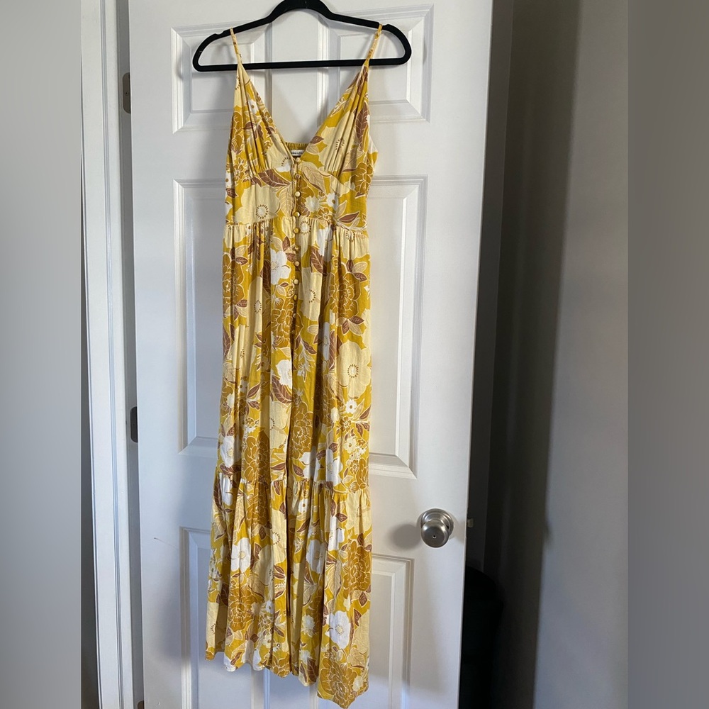 Abercrombie & Fitch yellow floral maxi dress